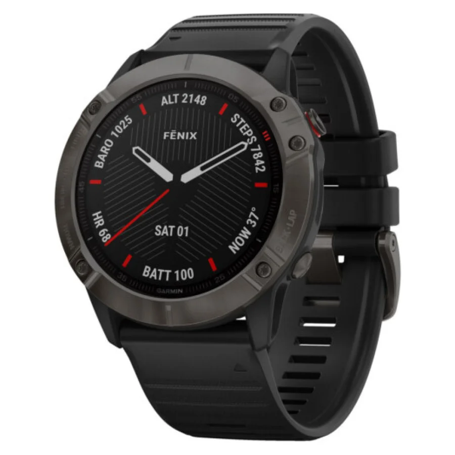 Garmin Fenix 6X Pro Sapphire Carbon Grey DLC with Black Band (010-02157-11/10)