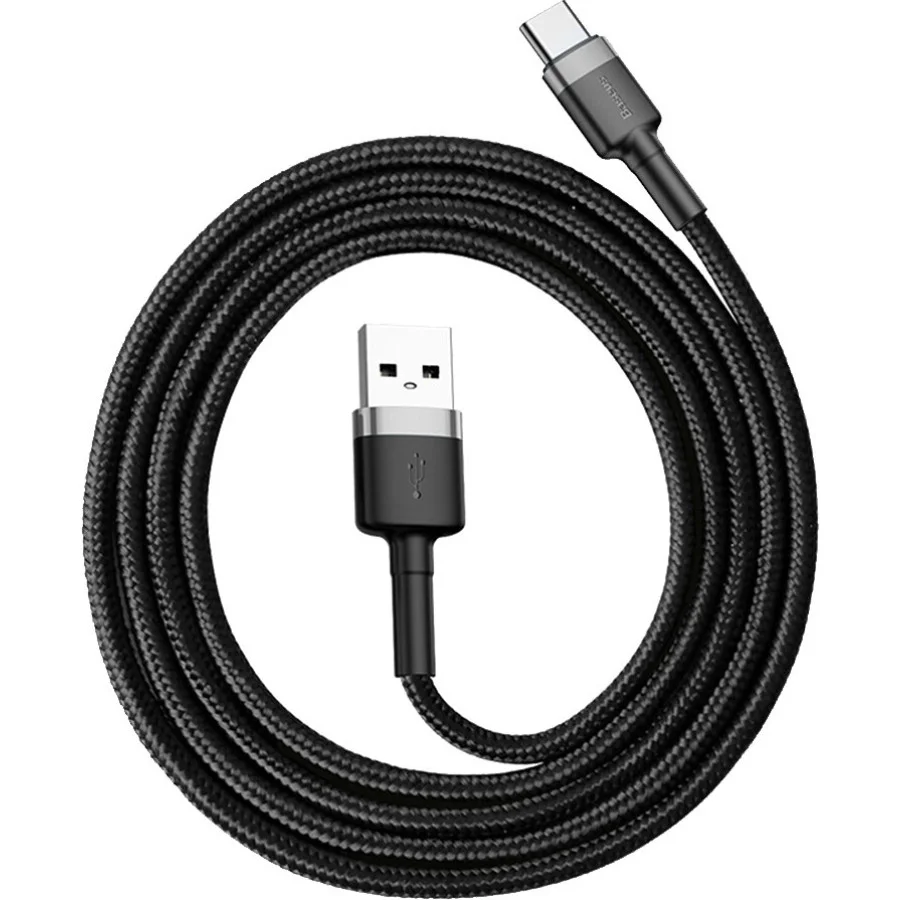 Baseus USB Cabel to USB-C Cafule 1m Grey/Black (CATKLF-BG1)