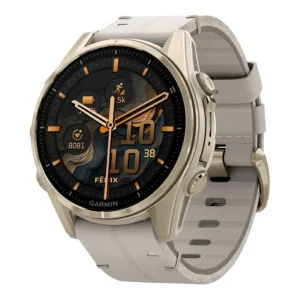 Garmin Fenix 8 43mm AMOLED Sapphire Soft Gold with Limestone Leather Band (010-02903-40)