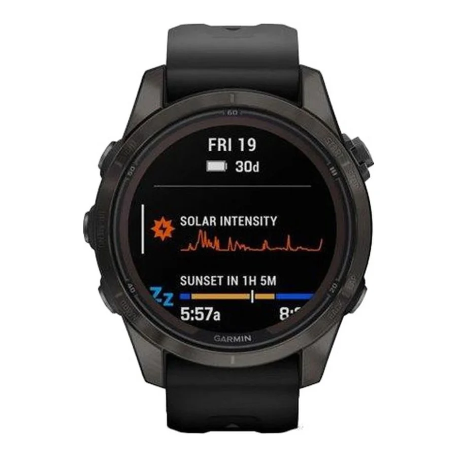 Garmin Fenix 7S Pro Sapphire Solar Carbon G. DLC Tit. with Black Band (010-02776-10/11/54)