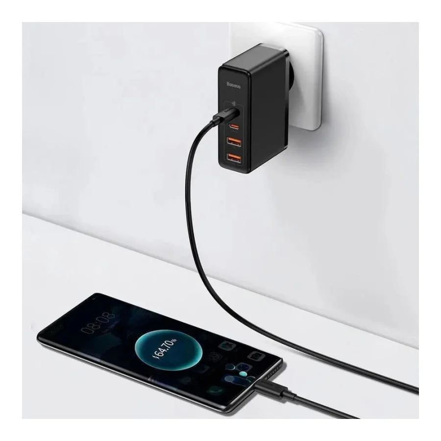 Baseus GaN2 Pro Q.C 2C + Charger Type-C Cable 100W Black (CCGAN2P-L01)