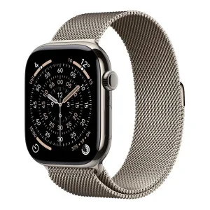 Apple Watch Series 11 GPS + Cellular 42mm Natural Tit. Case w. Natural Milanese Loop (MF8P4)