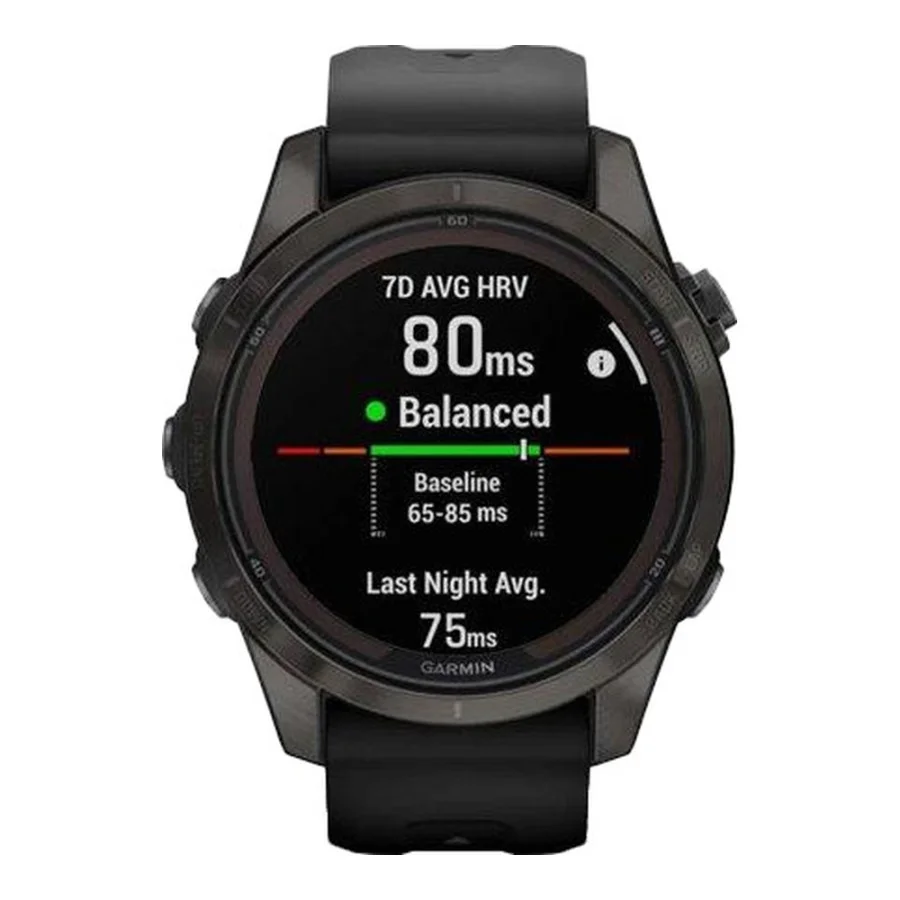 Garmin Fenix 7S Pro Sapphire Solar Carbon G. DLC Tit. with Black Band (010-02776-10/11/54)