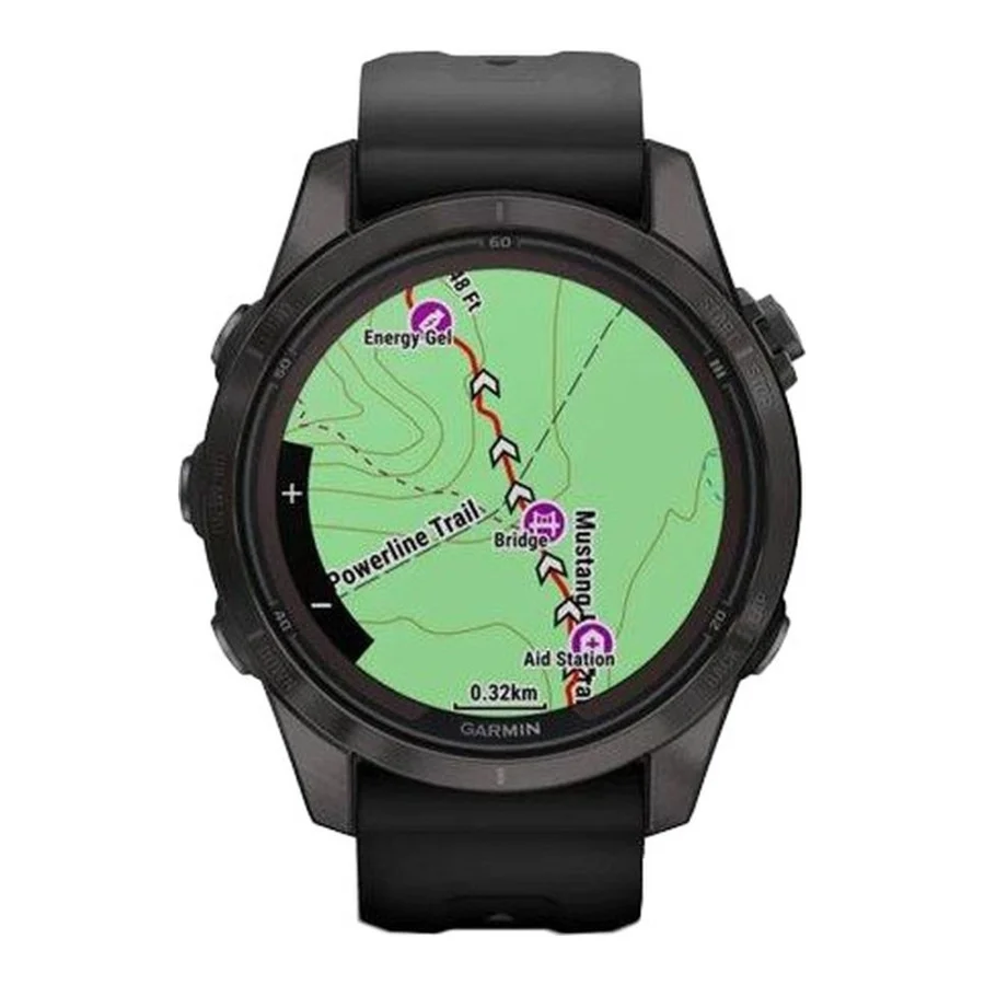 Garmin Fenix 7S Pro Sapphire Solar Carbon G. DLC Tit. with Black Band (010-02776-10/11/54)