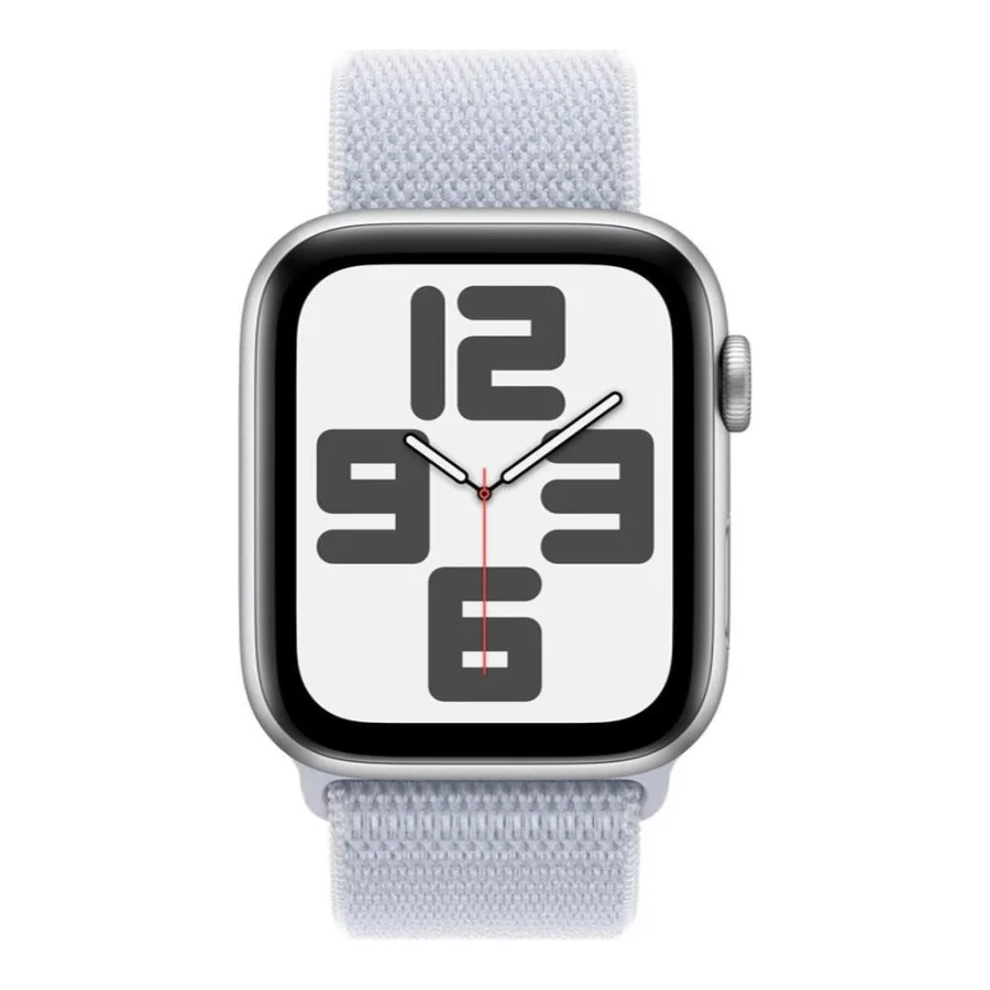 Apple Watch SE 2 GPS 40mm Silver Aluminium Case w. Blue Cloud Sport Loop (MXEE3)