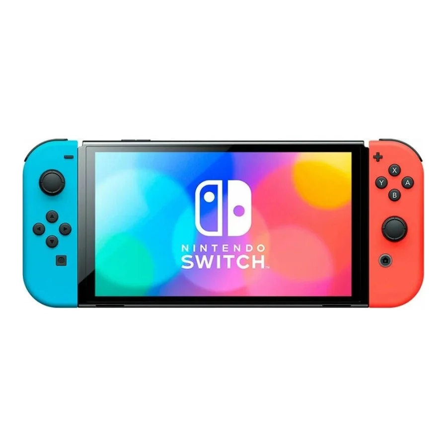 Nintendo Switch OLED with Neon Blue and Neon Red Joy-Con (045496453442)