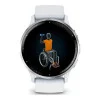 Garmin Venu 3 Silver Stainless Steel Bezel with Whitestone Case and Silicone Band (010-02784-00/50)