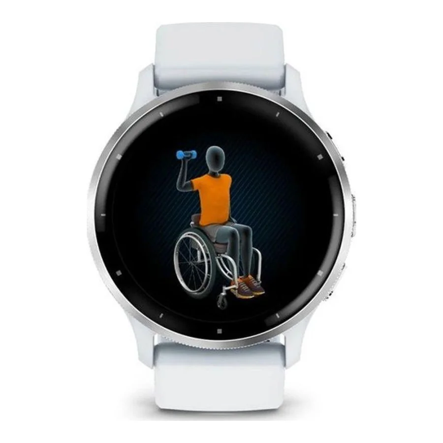 Garmin Venu 3 Silver Stainless Steel Bezel with Whitestone Case and Silicone Band (010-02784-00/50)