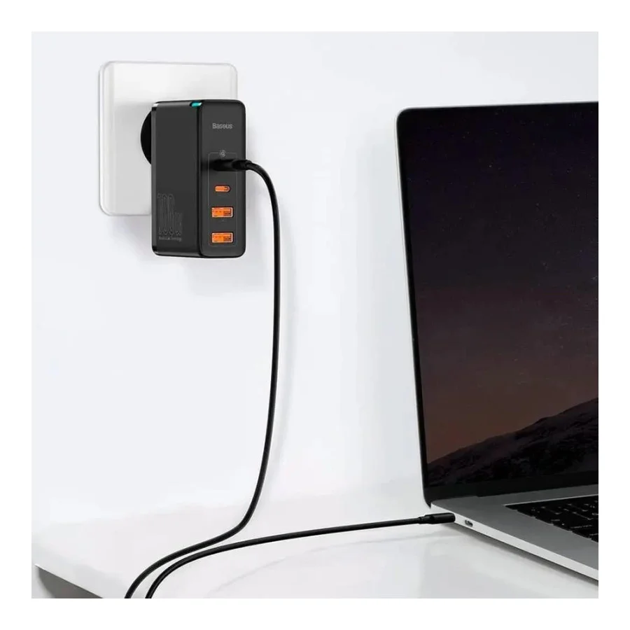Baseus GaN2 Pro Q.C 2C + Charger Type-C Cable 100W Black (CCGAN2P-L01)