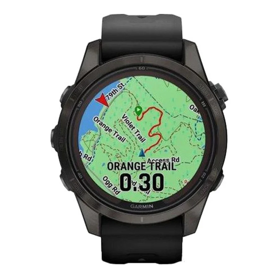 Garmin Fenix 7S Pro Sapphire Solar Carbon G. DLC Tit. with Black Band (010-02776-10/11/54)
