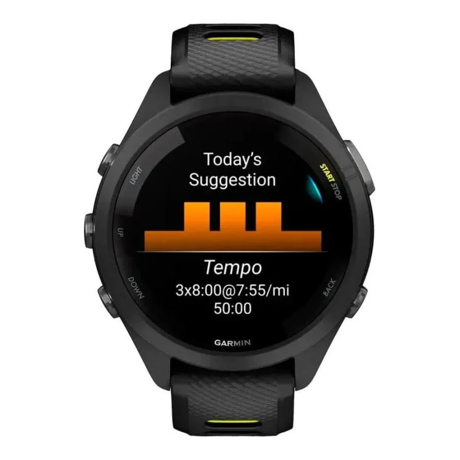 Garmin Forerunner 265S Black Bezel and Case w. Black/Amp Yellow S. Band (010-02810-03/13/53)