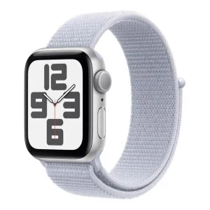 Apple Watch SE 2 GPS 40mm Silver Aluminium Case w. Blue Cloud Sport Loop (MXEE3)