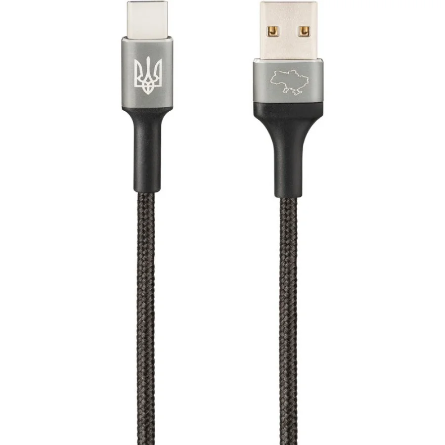Кабель USB Gelius Strong Ukraine GP-UCN002C Type-C (1.2м) (3A) Black