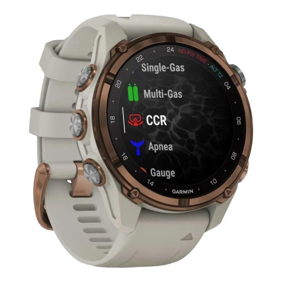 Garmin Descen Mk3i – 43 mm Bronze PVD Titanium with French Gray Silicone Band (010-02753-13/14)