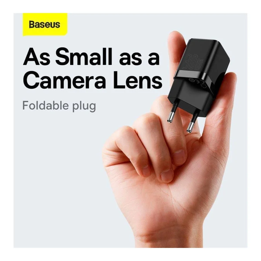 Baseus GaN3 Fast Charger Type-C 30W Black (CCGN010101)