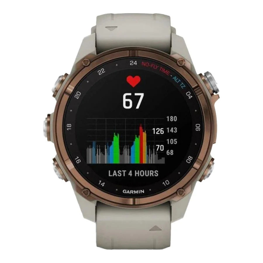 Garmin Descen Mk3i – 43 mm Bronze PVD Titanium with French Gray Silicone Band (010-02753-13/14)