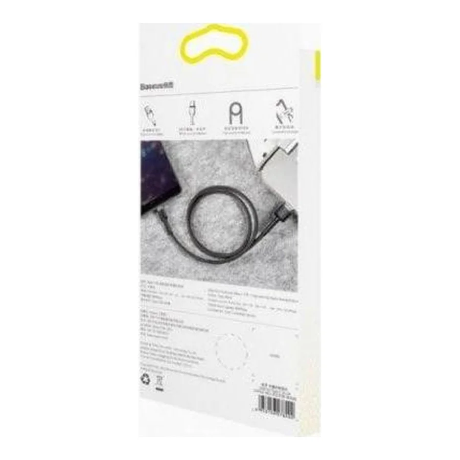 Baseus Сafule Cable USB For Type-C 2A 2M Gray+Black (CATKLF-CG1)