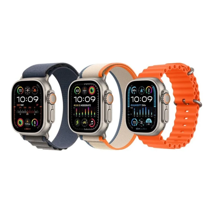 Apple Watch Ultra 2 GPS + Cellular 49mm Titanium Case with Orange Ocean Band (MREH3)