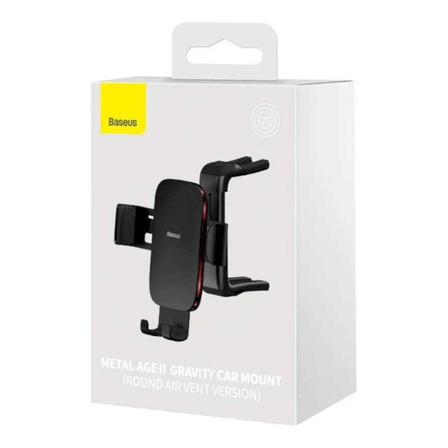 Baseus Metal Age II Gravity Car Mount (Round Air Vent Version) Black (SUJS030001)
