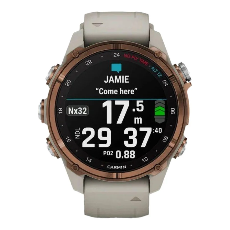Garmin Descen Mk3i – 43 mm Bronze PVD Titanium with French Gray Silicone Band (010-02753-13/14)