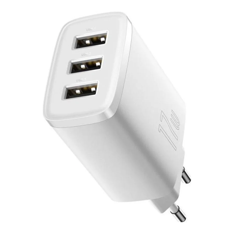 Baseus Compact Charger 3U 17W White (CCXJ020102)