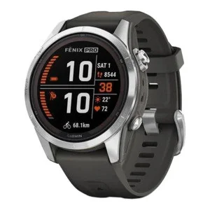 Garmin Fenix 7S Pro Solar Silver w. Graphite Band (010-02776-00/01)