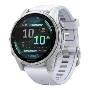 Garmin Fenix 8 43mm AMOLED Silver with Whitestone Silicone Band (010-02903-00/06)