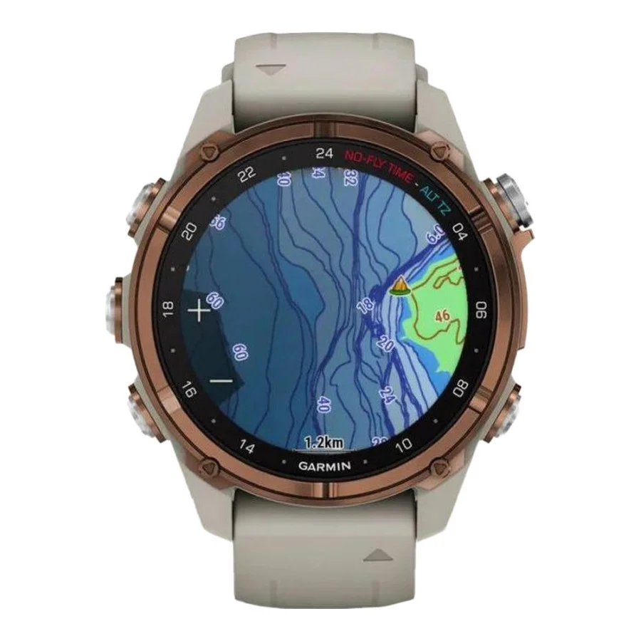 Garmin Descen Mk3i – 43 mm Bronze PVD Titanium with French Gray Silicone Band (010-02753-13/14)