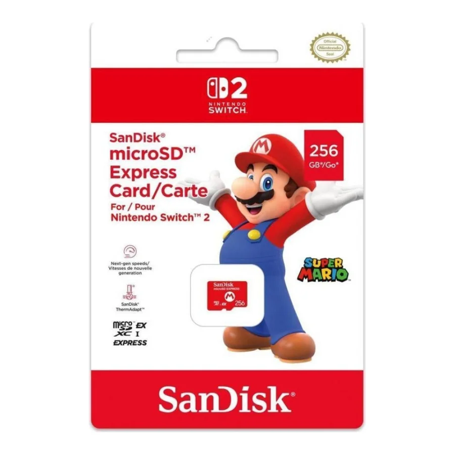 SanDisk 256 GB microSDXC Express для Nintendo Switch 2 (SDSQXFN-256G-GR6ZN)