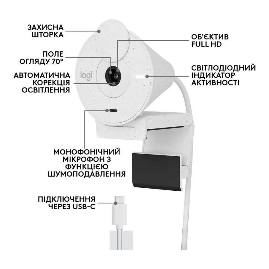 Logitech Brio 300 FHD White (960-001442, 960-001444)