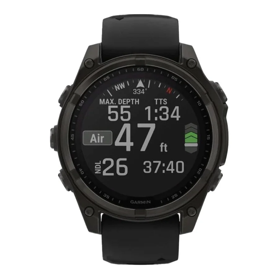 Garmin Fenix 8 51mm Solar Sapphire Carbon Gray DLC Titanium w. Black/Pebble Gray S. Band (010-02907-10/11/70)