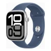 Apple Watch Series 10 GPS + Cellular 46mm Silver Alu. Case w. Denim Sport Band - S/M (MWY03)
