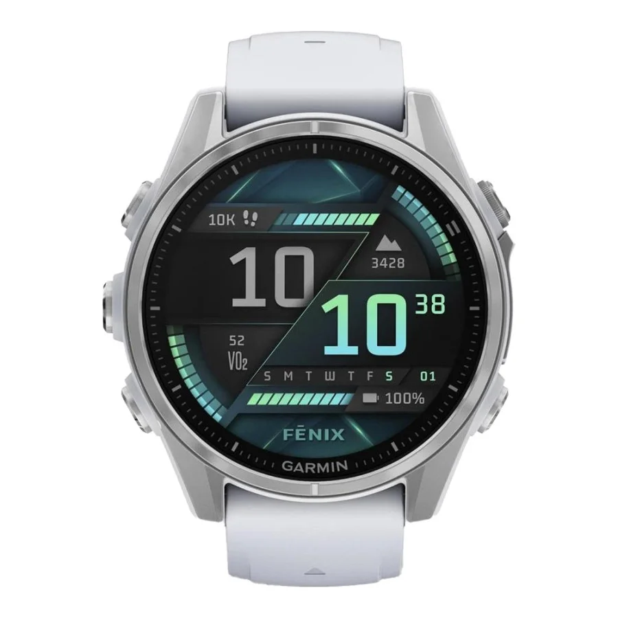 Garmin Fenix 8 43mm AMOLED Silver with Whitestone Silicone Band (010-02903-00/06)