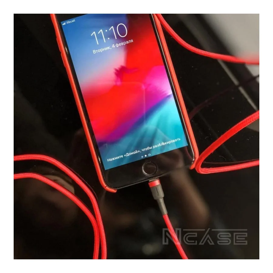 Baseus cafule Cable USB For Micro 2.4A 1M Red+Black (CAMKLF-B91)