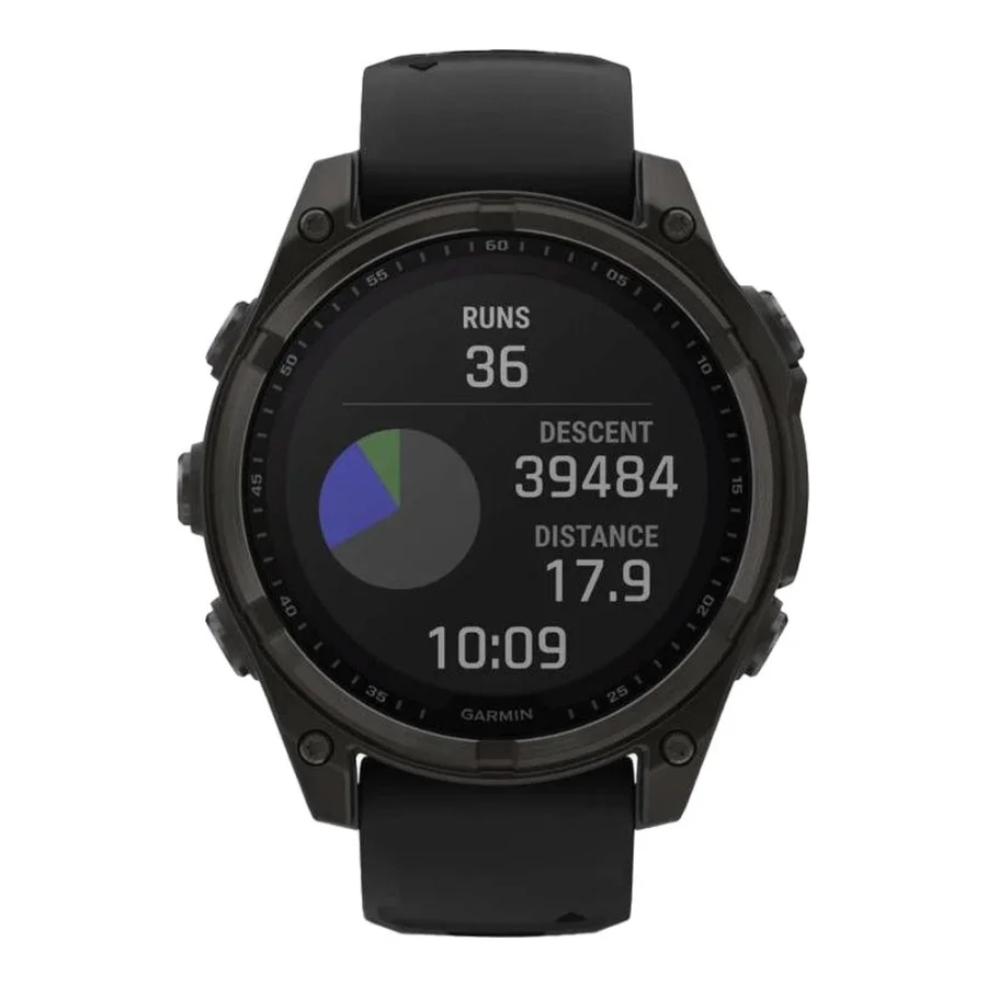 Garmin Fenix 8 51mm Solar Sapphire Carbon Gray DLC Titanium w. Black/Pebble Gray S. Band (010-02907-10/11/70)