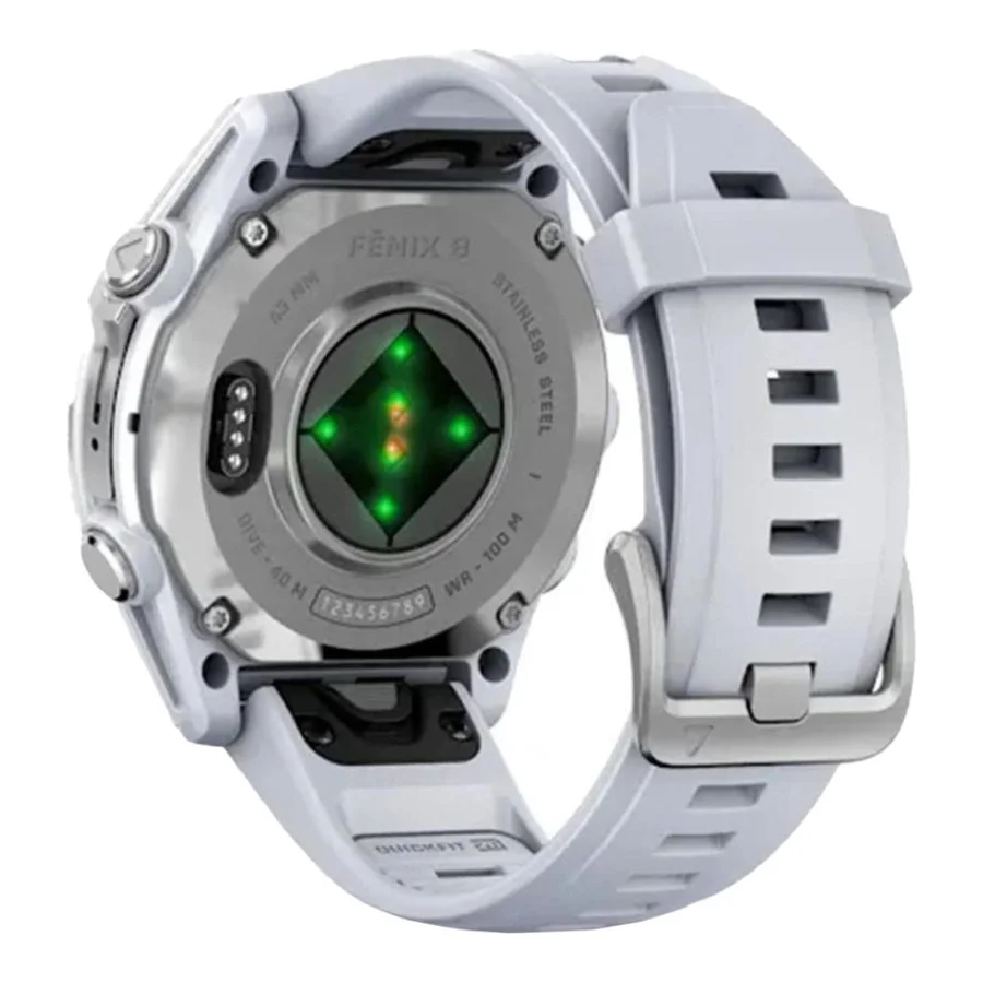 Garmin Fenix 8 43mm AMOLED Silver with Whitestone Silicone Band (010-02903-00/06)