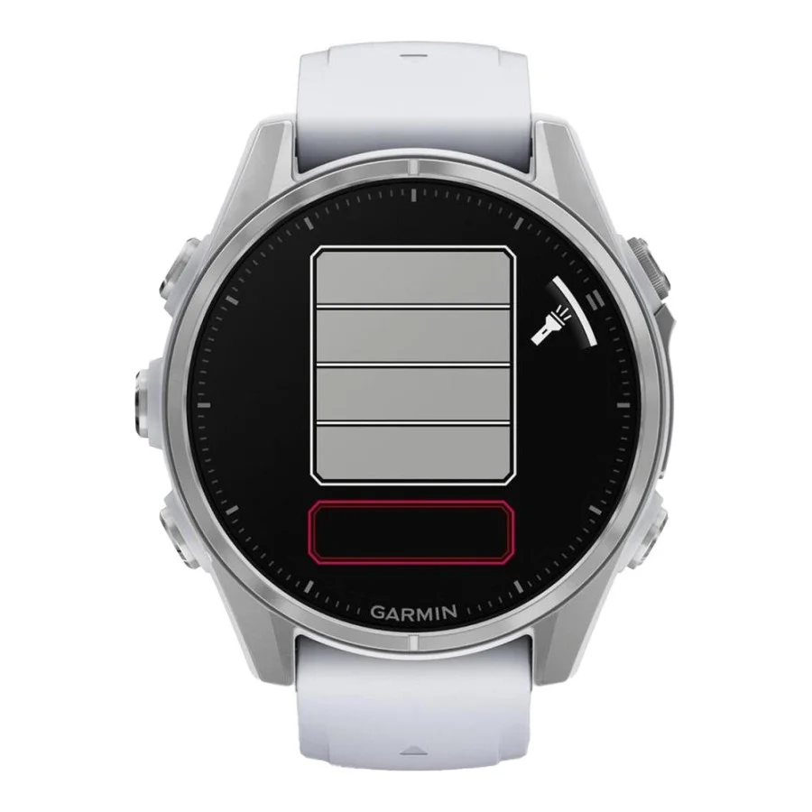 Garmin Fenix 8 43mm AMOLED Silver with Whitestone Silicone Band (010-02903-00/06)