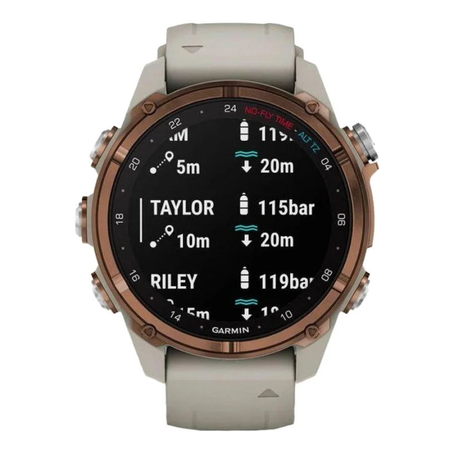 Garmin Descen Mk3i – 43 mm Bronze PVD Titanium with French Gray Silicone Band (010-02753-13/14)