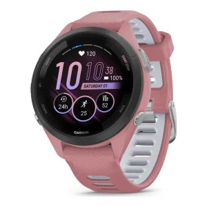Garmin Forerunner 265S Black Bezel w. Light Pink Case and Light Pink/Whitestone S. Band (010-02810-05/15/55