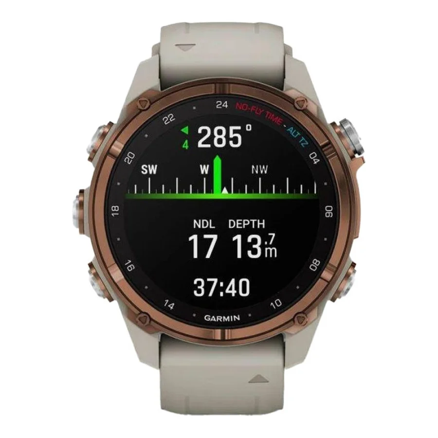 Garmin Descen Mk3i – 43 mm Bronze PVD Titanium with French Gray Silicone Band (010-02753-13/14)