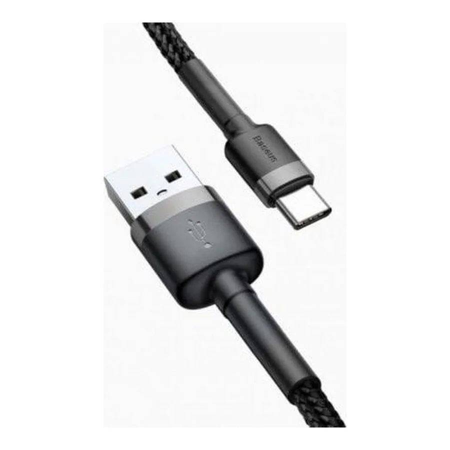 Baseus Сafule Cable USB For Type-C 2A 2M Gray+Black (CATKLF-CG1)