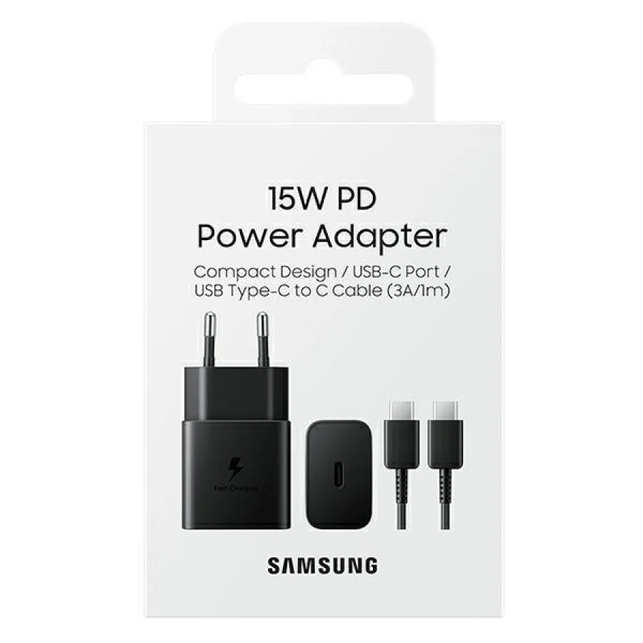 Samsung 15W PD Power Adapter (with Type-C cable) Black (EP-T1510XBE) (High Copy)