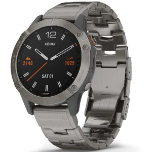 Garmin Fenix 6 Pro Sapphire Titanium with Vented Titanium Bracelet (010-02158-23)