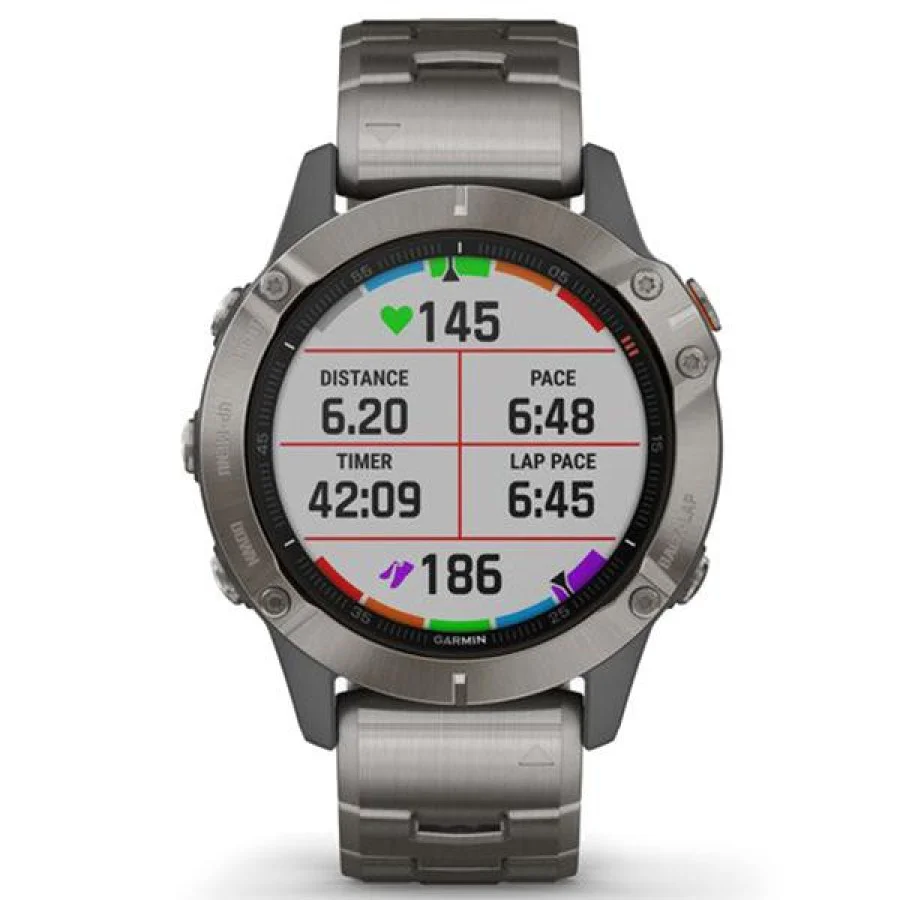 Garmin Fenix 6 Pro Sapphire Titanium with Vented Titanium Bracelet (010-02158-23)