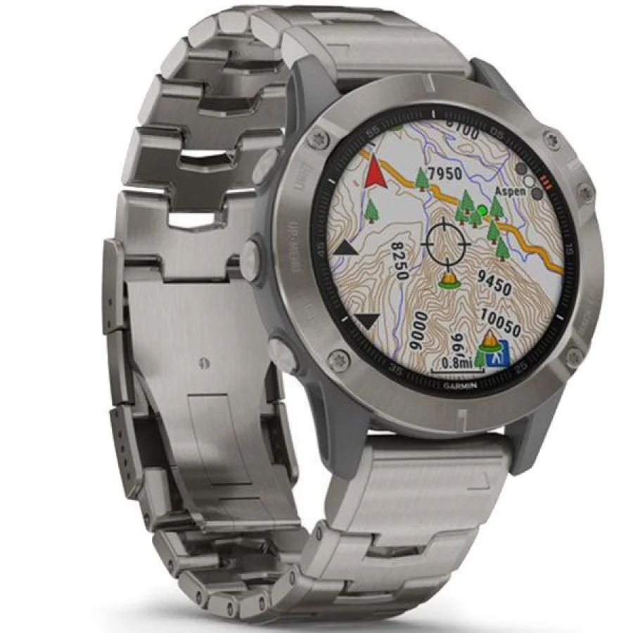Garmin Fenix 6 Pro Sapphire Titanium with Vented Titanium Bracelet (010-02158-23)