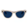 Ray-Ban Meta Skyler Gen2 Stand.Shiny Chalky Gray Frame/Clear to Sapphire Transit.Lenses RW4014 6700MF 52-20