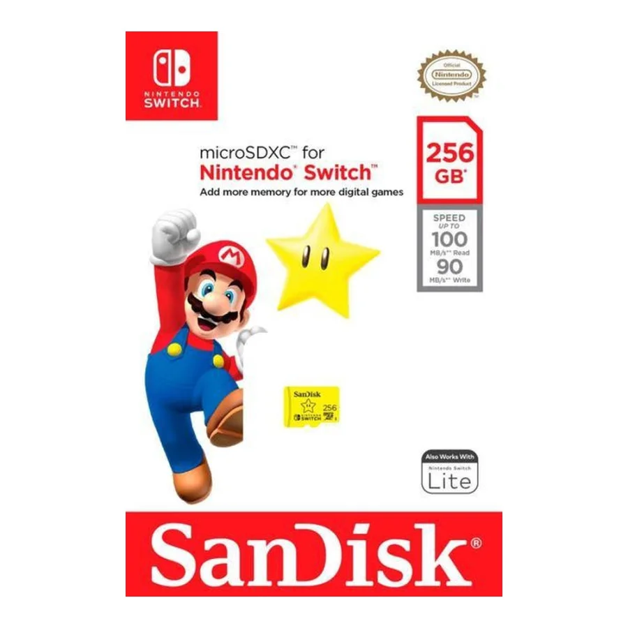 SanDisk 256 GB microSDXC for Nintendo Switch SDSQXAO-256G-GNCZN, SDSQXAO-256G-GN3ZN