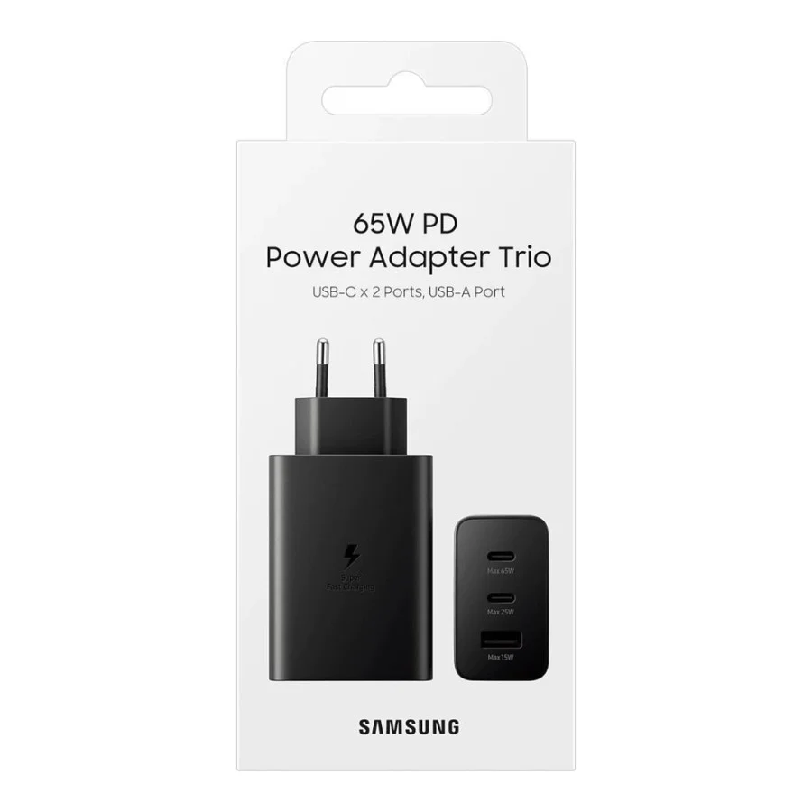 Samsung 65W Power Adapter Trio (w/o cable) Black (EP-T6530NBE) (EU)
