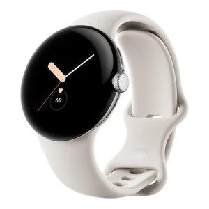 Google Pixel Watch Polished Silver Case/Chalk Active Band
