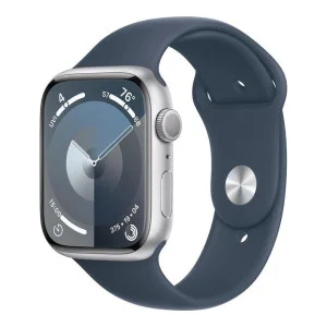 Apple Watch Series 9 GPS + Cellular 41mm Silver Alu. Case w. Storm Blue S.Band - S/M (MRHV3)
